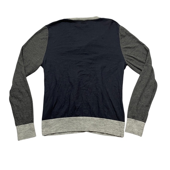 Allsaints XXL Women’s Sweater Button Up Tri Color Varsity Look Wool‎ V Neck - Picture 4 of 4